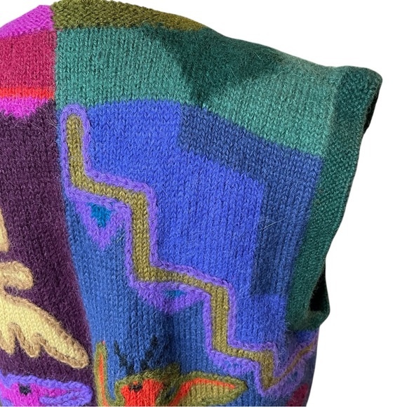 Peruvian Connection Womens Medium Vest Alpaca Animals Vintage Unique Boho - Picture 9 of 16
